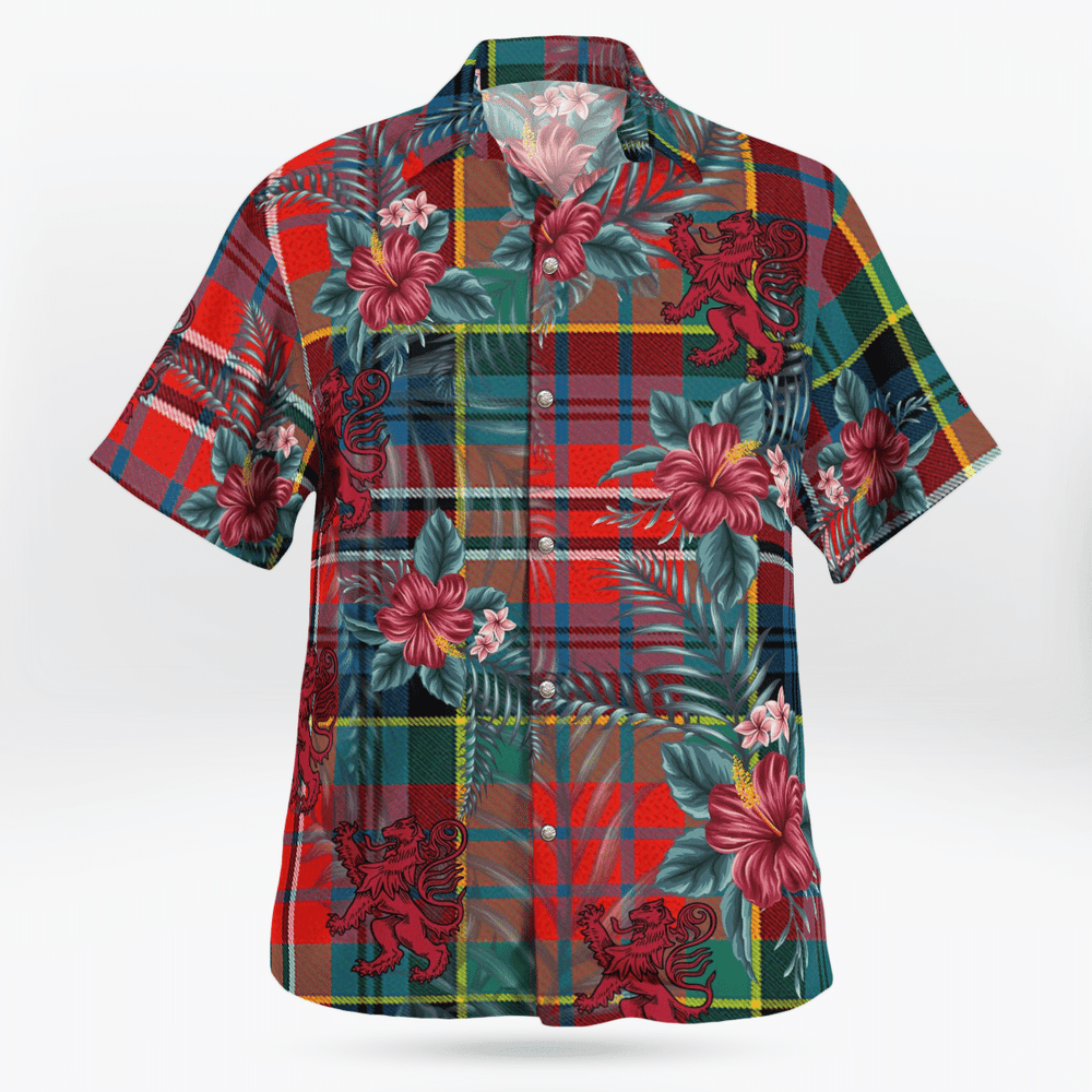 Clan MacPherson Ancient Tartan Scottish Lion Hawaiian Shirt NJ23 MacPherson Ancient Tartan Tartan Hawaii Shirt   