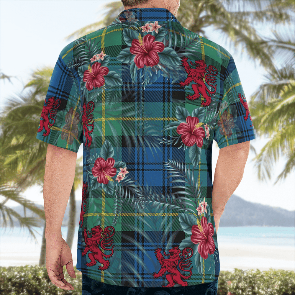 Clan Gordon Ancient Tartan Scottish Lion Hawaiian Shirt SR70 Gordon Ancient Tartan Tartan Hawaii Shirt   