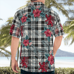 Clan Scott Black & White Ancient Tartan Scottish Lion Hawaiian Shirt AU80 Scott Black & White Ancient Tartan Tartan Hawaii Shirt   