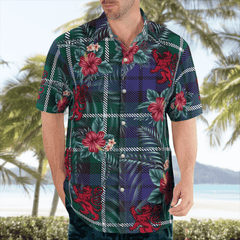 Clan Graham of Montrose Modern Tartan Scottish Lion Hawaiian Shirt FT59 Graham of Montrose Modern Tartan Tartan Hawaii Shirt   