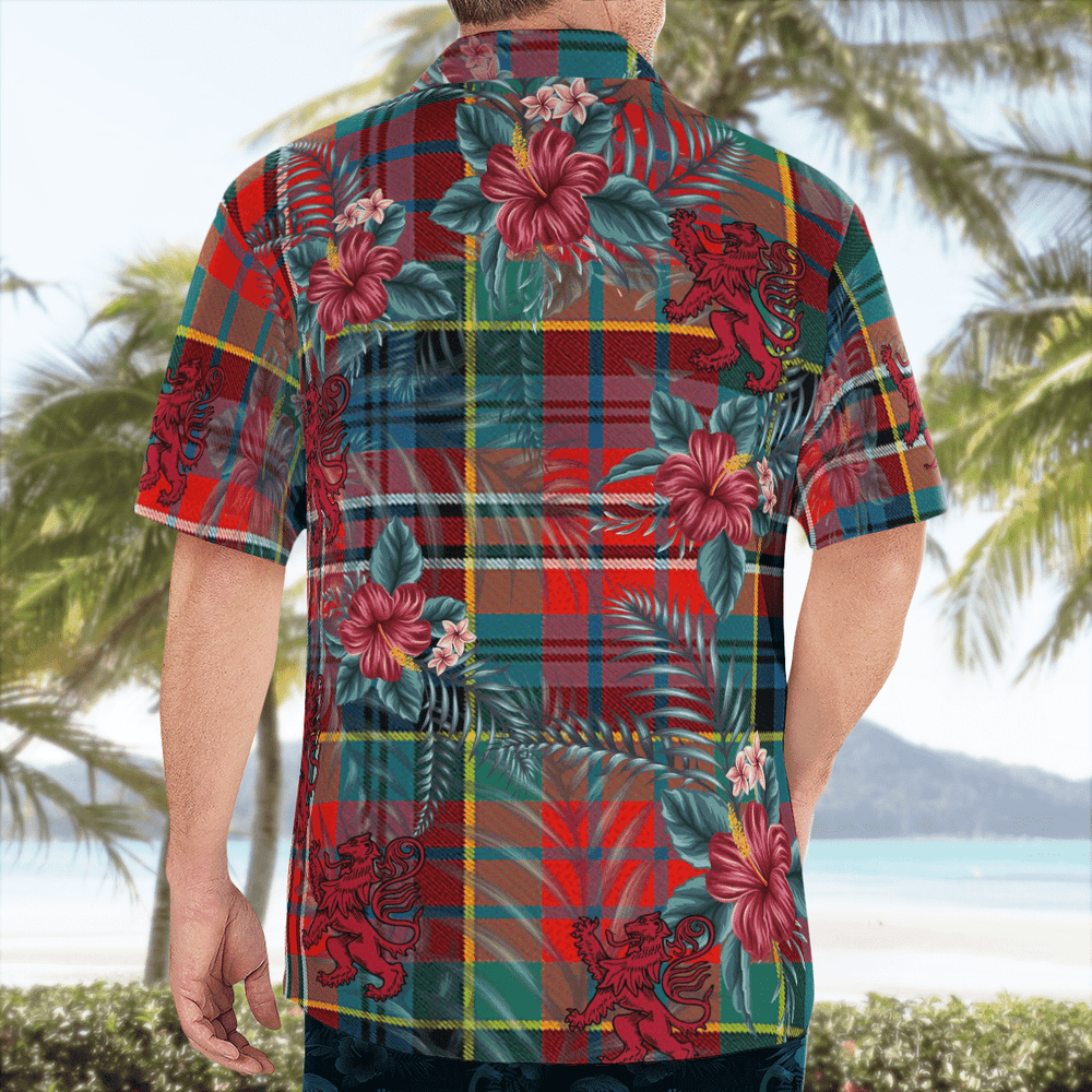 Clan MacPherson Ancient Tartan Scottish Lion Hawaiian Shirt NJ23 MacPherson Ancient Tartan Tartan Hawaii Shirt   