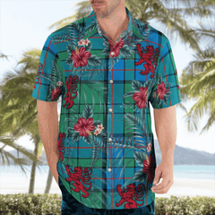 Clan Lockhart Tartan Scottish Lion Hawaiian Shirt VV96 Lockhart Tartan Tartan Hawaii Shirt   