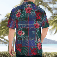 Clan Clan Hunter Modern Tartan Scottish Lion Hawaiian Shirt LF76 Hunter Modern Tartan Tartan Hawaii Shirt   