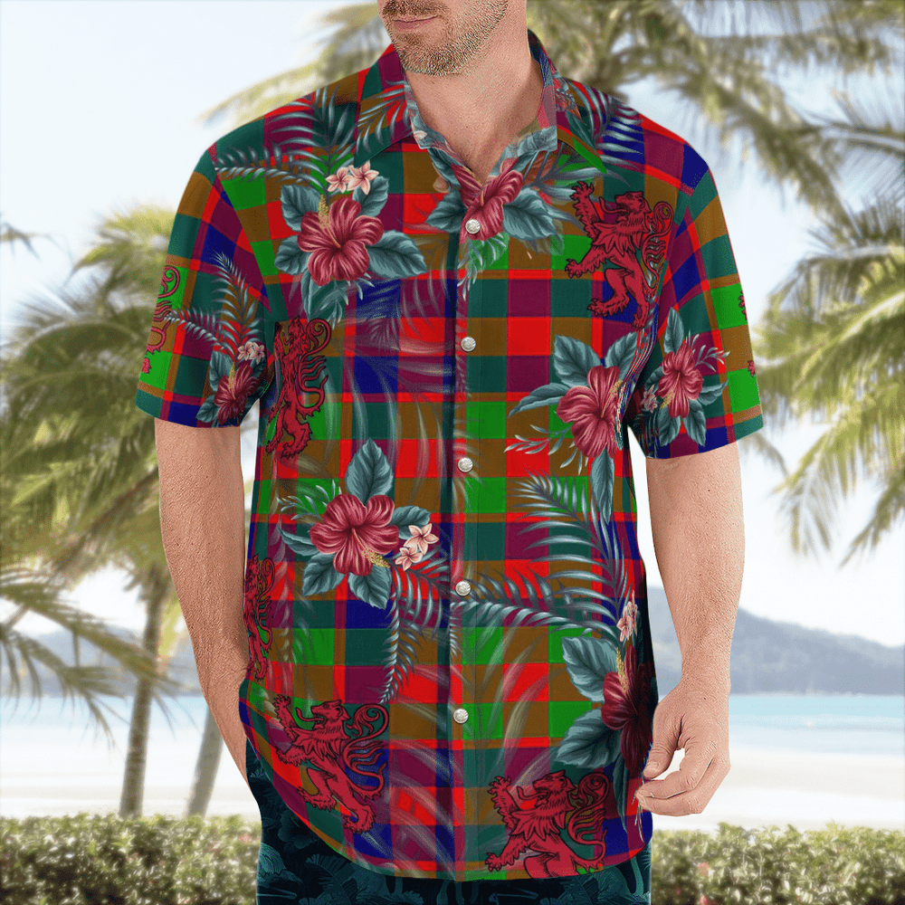 Clan Gow (or McGouan) Tartan Scottish Lion Hawaiian Shirt XG13 Gow (or McGouan) Tartan Tartan Hawaii Shirt   