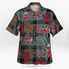 Clan Gunn Weathered Tartan Scottish Lion Hawaiian Shirt CP95 Gunn Weathered Tartan Tartan Hawaii Shirt   