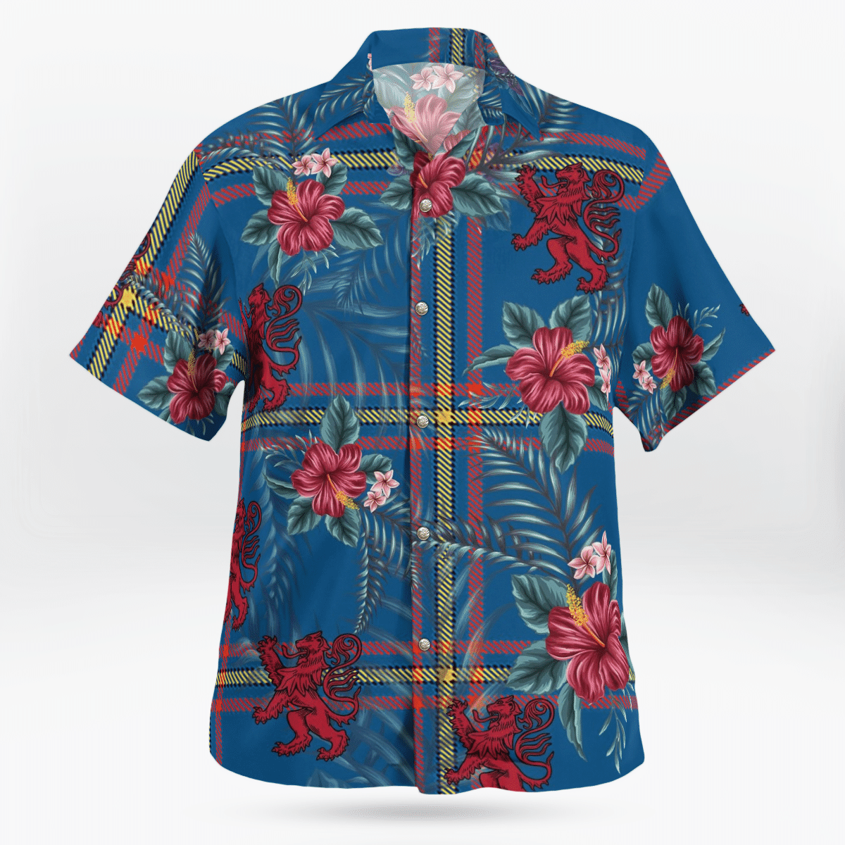 Clan MacLaine of Loch Buie Hunting Ancient Tartan Scottish Lion Hawaiian Shirt KZ25 MacLaine of Loch Buie Hunting Ancient Tartan Tartan Hawaii Shirt   