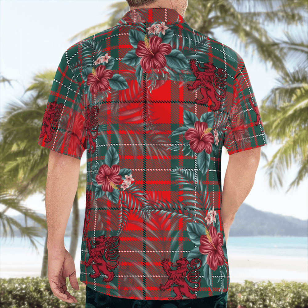 Clan Cumming Modern Tartan Scottish Lion Hawaiian Shirt SD97 Cumming Modern Tartan Tartan Hawaii Shirt   