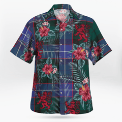 Clan Clan Hunter Modern Tartan Scottish Lion Hawaiian Shirt LF76 Hunter Modern Tartan Tartan Hawaii Shirt   