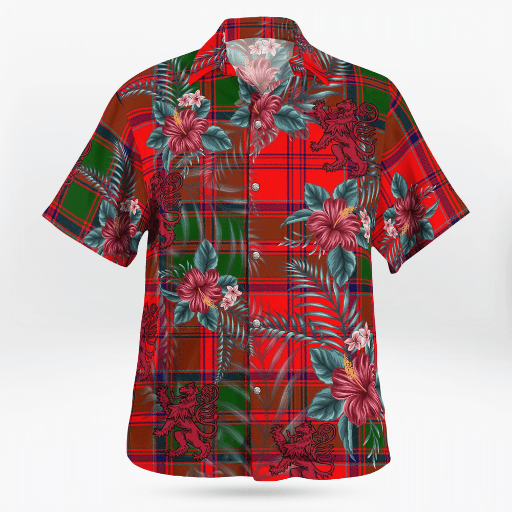 Clan Grant Modern Tartan Scottish Lion Hawaiian Shirt RZ43 Grant Modern Tartan Tartan Hawaii Shirt   