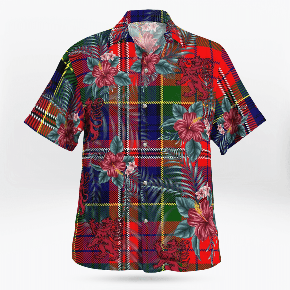 Clan MacPherson Modern Tartan Scottish Lion Hawaiian Shirt ZV67 MacPherson Modern Tartan Tartan Hawaii Shirt   