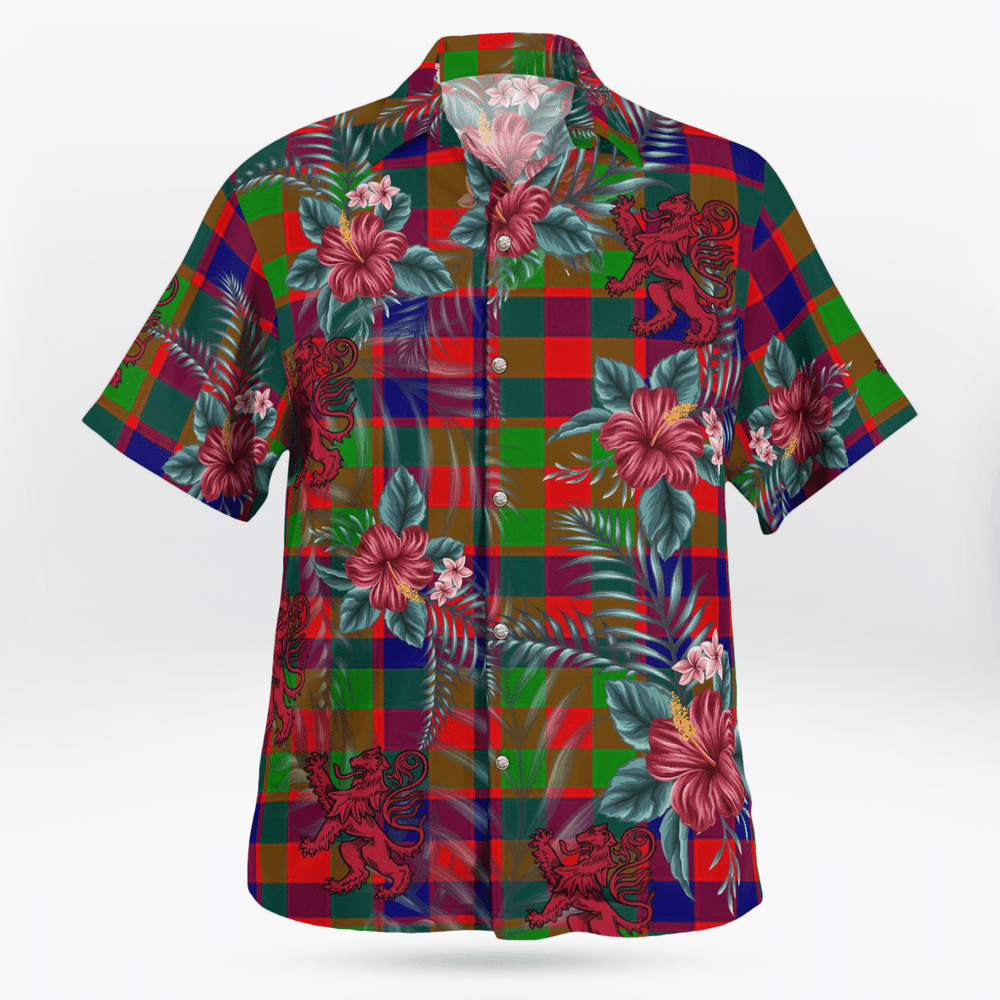 Clan Gow (or McGouan) Tartan Scottish Lion Hawaiian Shirt XG13 Gow (or McGouan) Tartan Tartan Hawaii Shirt   