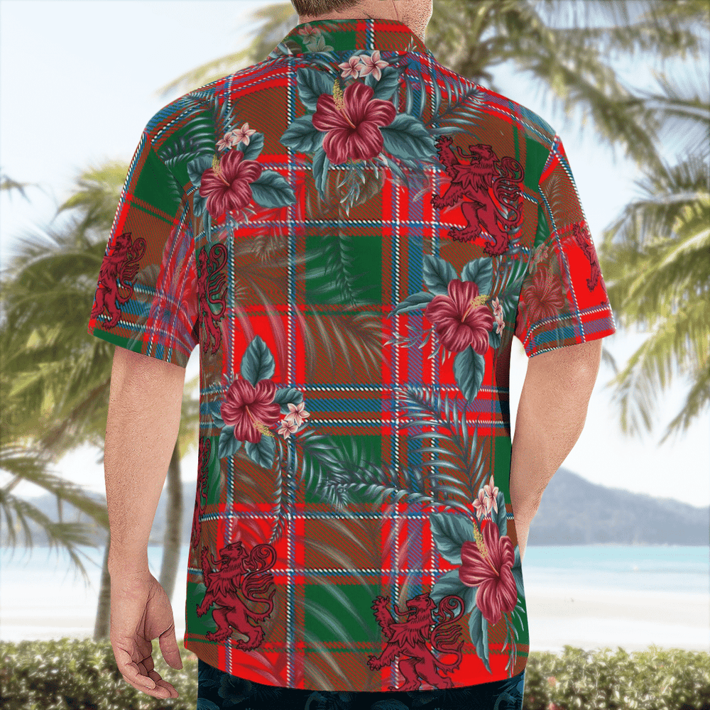 Clan Dalziel Modern Tartan Scottish Lion Hawaiian Shirt BC87 Dalziel Modern Tartan Tartan Hawaii Shirt   