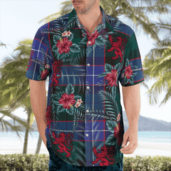 Clan Clan Hunter Modern Tartan Scottish Lion Hawaiian Shirt LF76 Hunter Modern Tartan Tartan Hawaii Shirt   