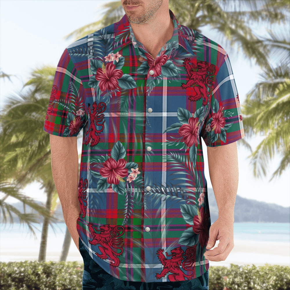 Clan Dalmahoy Tartan Scottish Lion Hawaiian Shirt EK92 Dalmahoy Tartan Tartan Hawaii Shirt   