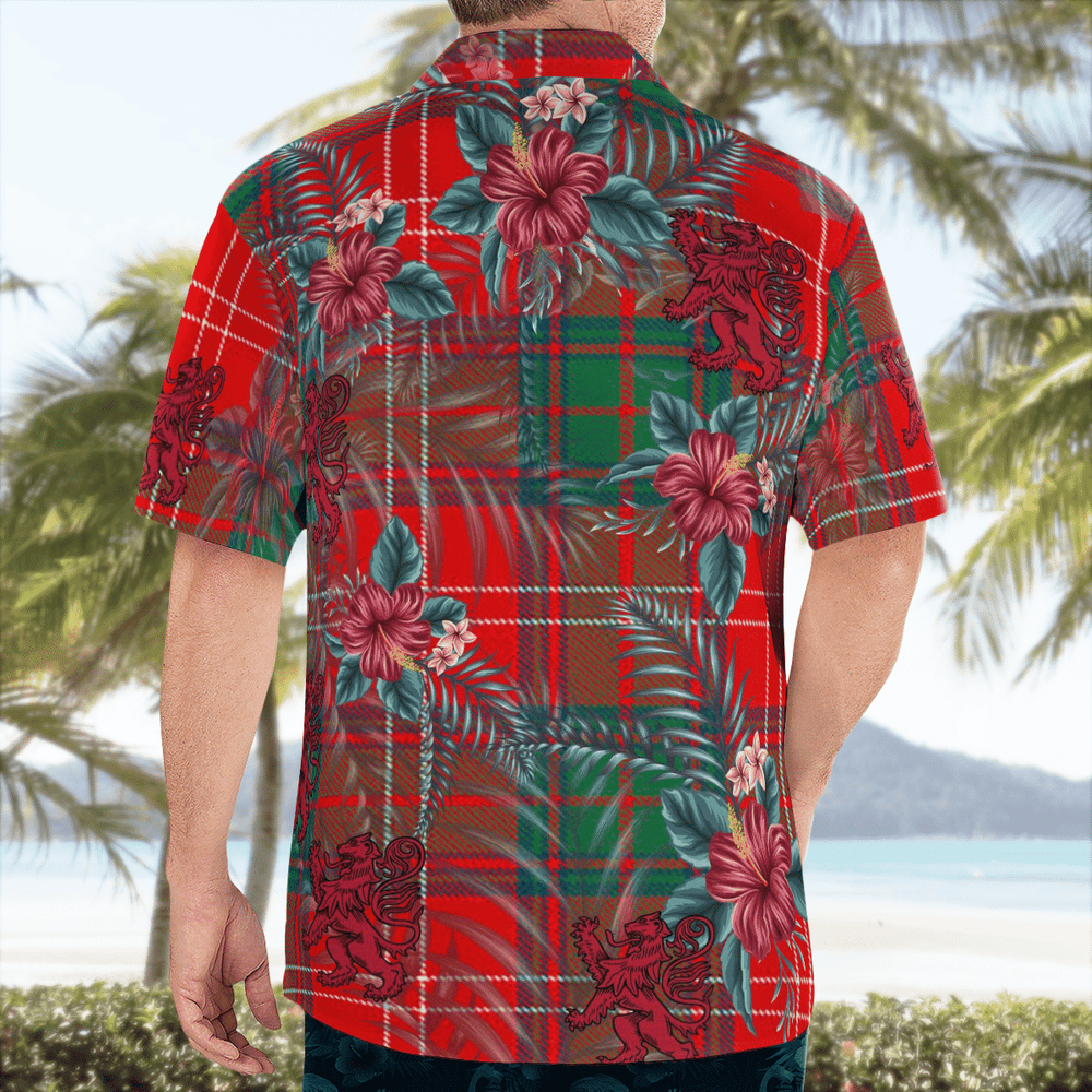 Clan Chisholm Modern Tartan Scottish Lion Hawaiian Shirt PS29 Chisholm Modern Tartan Tartan Hawaii Shirt   