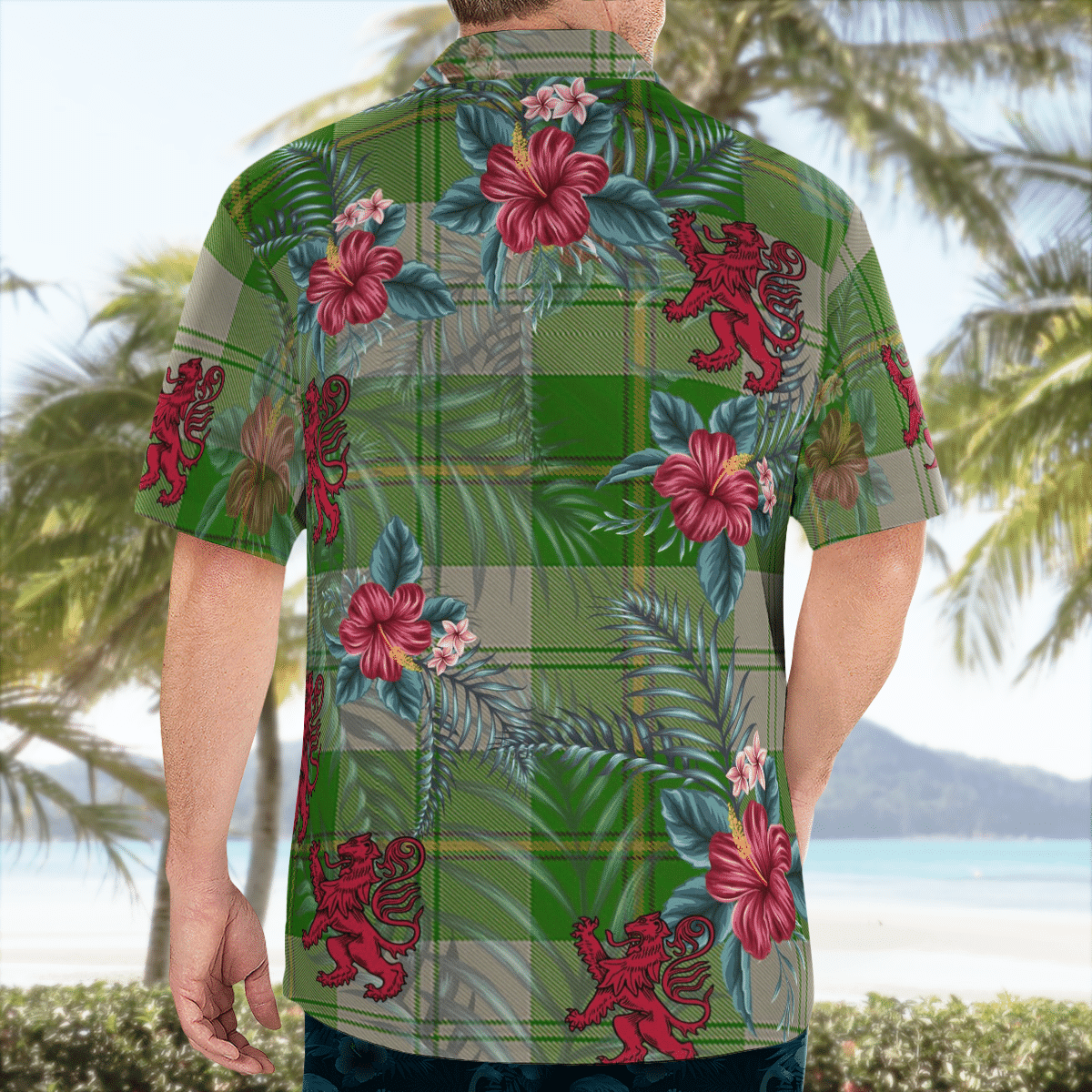 Clan Cunningham Dress Green Dancers Tartan Scottish Lion Hawaiian Shirt HK42 Cunningham Dress Green Dancers Tartan Tartan Hawaii Shirt   
