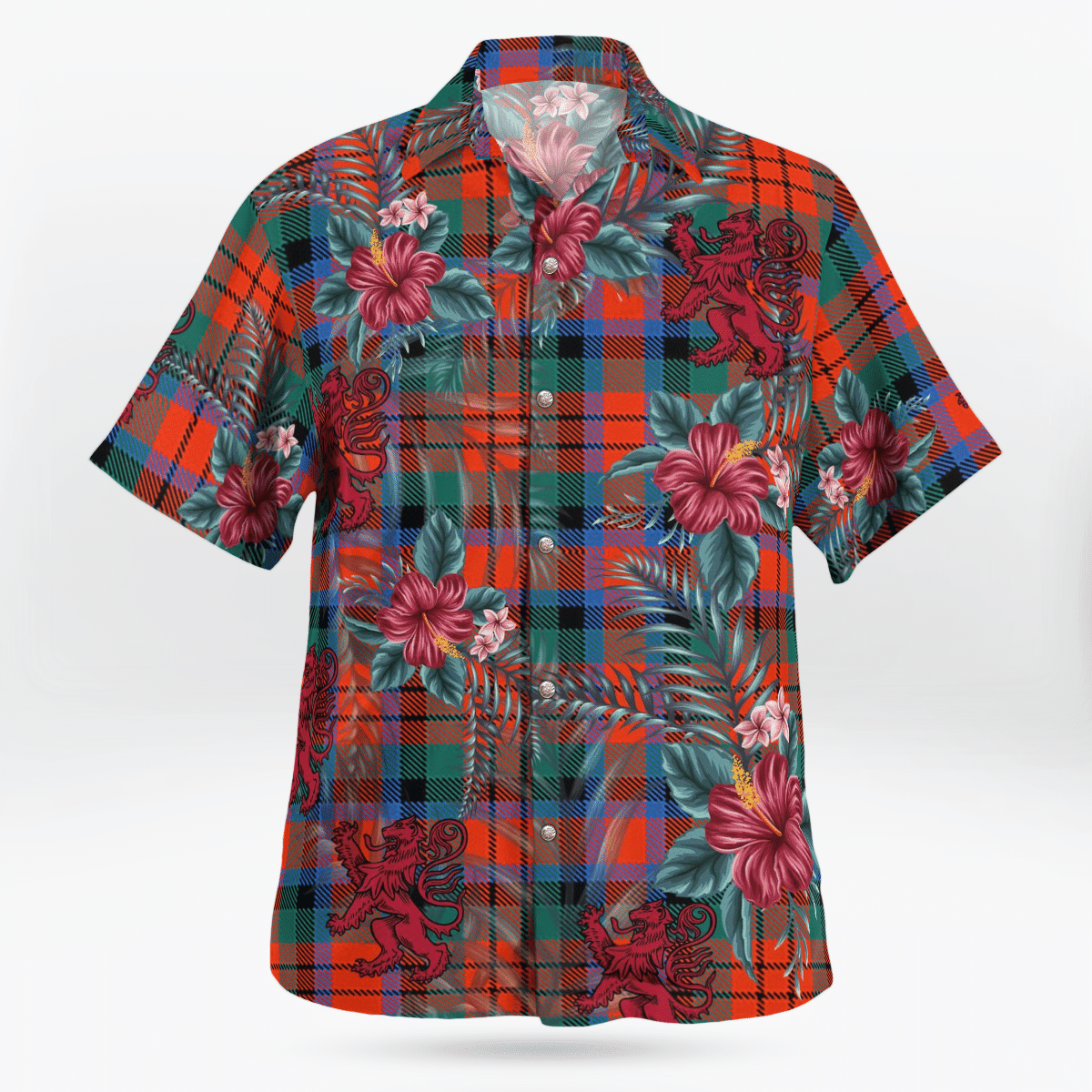 Clan MacDuff Ancient Tartan Scottish Lion Hawaiian Shirt UC49 MacDuff Ancient Tartan Tartan Hawaii Shirt   