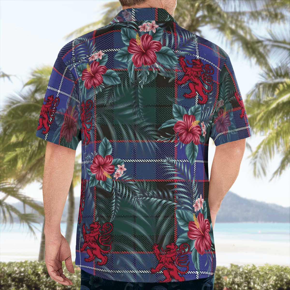 Clan Guthrie Modern Tartan Scottish Lion Hawaiian Shirt SO78 Guthrie Modern Tartan Tartan Hawaii Shirt   