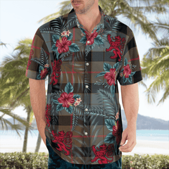 Clan Gunn Weathered Tartan Scottish Lion Hawaiian Shirt CP95 Gunn Weathered Tartan Tartan Hawaii Shirt   
