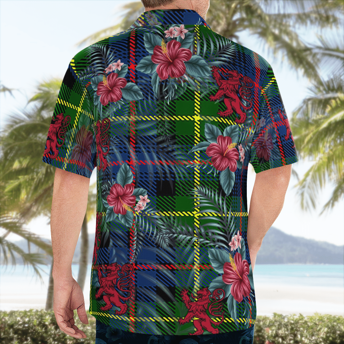 Clan Farquharson Modern Tartan Scottish Lion Hawaiian Shirt TW24 Farquharson Modern Tartan Tartan Hawaii Shirt   