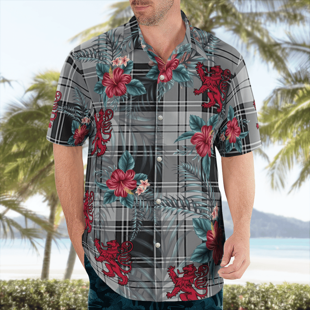 Clan Glen Tartan Scottish Lion Hawaiian Shirt MY13 Glen Tartan Tartan Hawaii Shirt   
