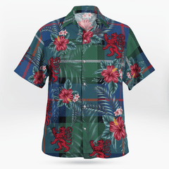 Clan Davidson of Tulloch Tartan Scottish Lion Hawaiian Shirt PU68 Davidson of Tulloch Tartan Tartan Hawaii Shirt   
