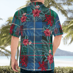 Clan MacRae Hunting Ancient Tartan Scottish Lion Hawaiian Shirt GB55 MacRae Hunting Ancient Tartan Tartan Hawaii Shirt   