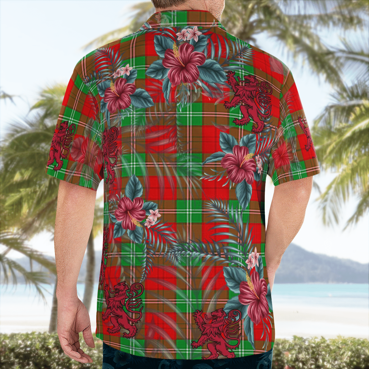 Clan Gartshore Tartan Scottish Lion Hawaiian Shirt ZE71 Gartshore Tartan Tartan Hawaii Shirt   