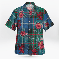 Clan MacRae Hunting Ancient Tartan Scottish Lion Hawaiian Shirt GB55 MacRae Hunting Ancient Tartan Tartan Hawaii Shirt   