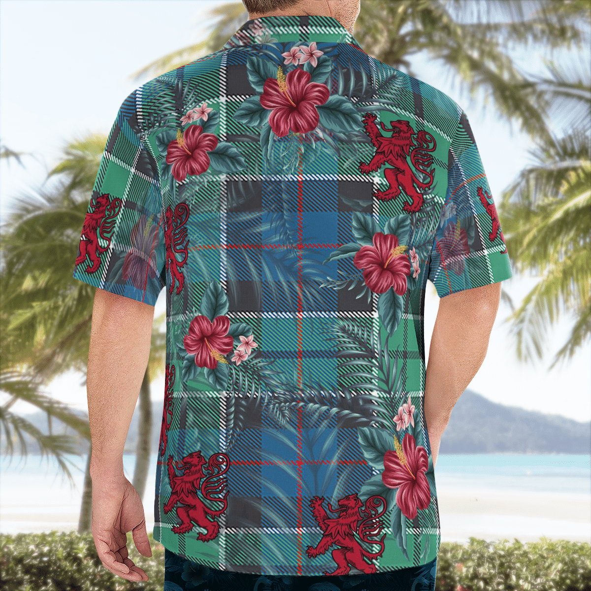 Clan Leslie Hunting Ancient Tartan Scottish Lion Hawaiian Shirt ZY97 Leslie Hunting Ancient Tartan Tartan Hawaii Shirt   