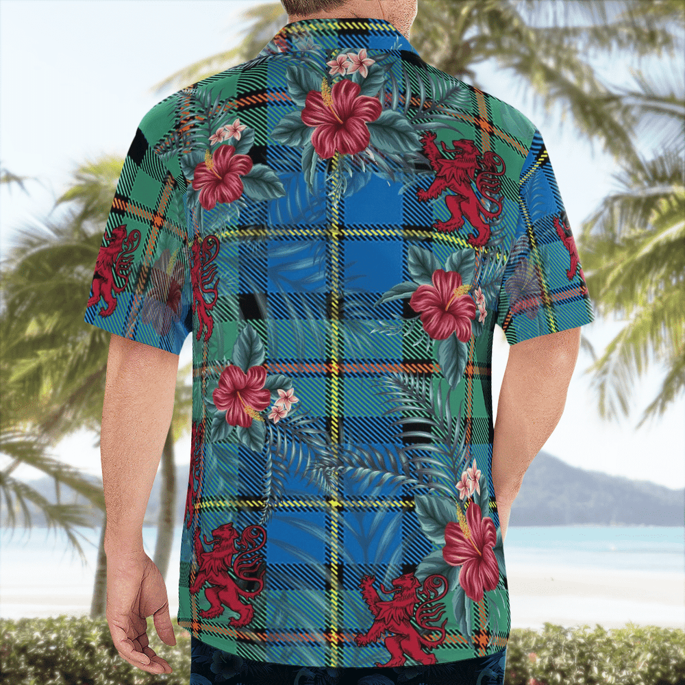 Clan MacLeod of Harris Ancient Tartan Scottish Lion Hawaiian Shirt LB18 MacLeod of Harris Ancient Tartan Tartan Hawaii Shirt   