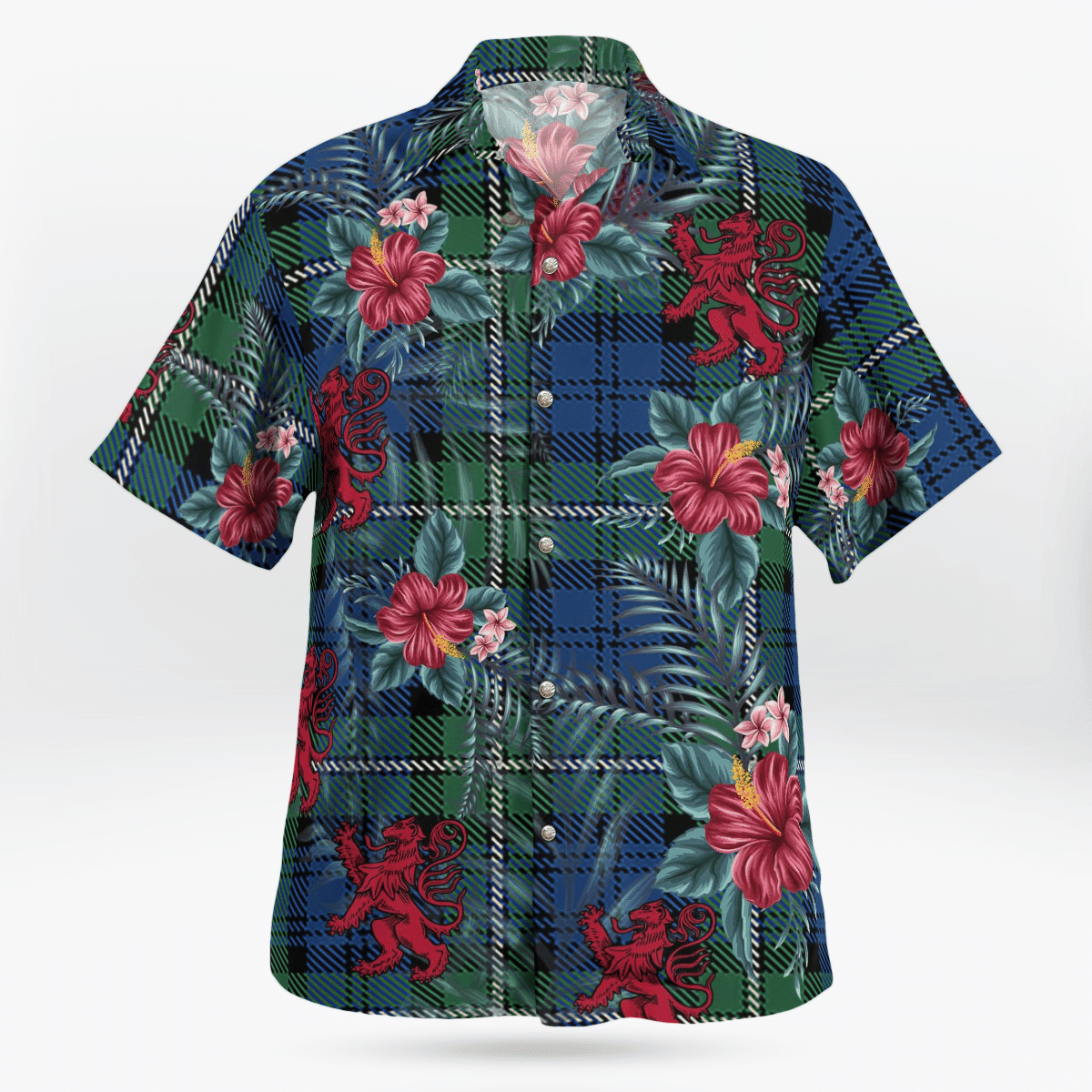 Clan Forbes Ancient Tartan Scottish Lion Hawaiian Shirt YE30 Forbes Ancient Tartan Tartan Hawaii Shirt   