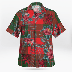 Clan Erskine Modern Tartan Scottish Lion Hawaiian Shirt FT73 Erskine Modern Tartan Tartan Hawaii Shirt   