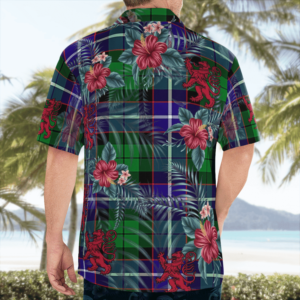 Clan Hunter Tartan Scottish Lion Hawaiian Shirt FP41 Hunter Tartan Tartan Hawaii Shirt   