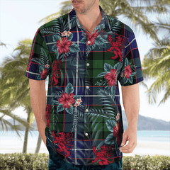 Clan Galbraith Modern Tartan Scottish Lion Hawaiian Shirt QZ53 Galbraith Modern Tartan Tartan Hawaii Shirt   