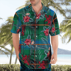Clan Davidson Ancient Tartan Scottish Lion Hawaiian Shirt LM18 Davidson Ancient Tartan Tartan Hawaii Shirt   