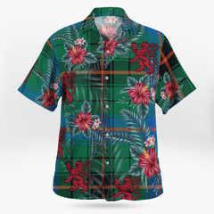 Clan Davidson Ancient Tartan Scottish Lion Hawaiian Shirt LM18 Davidson Ancient Tartan Tartan Hawaii Shirt   