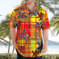 Clan MacMillan Tartan Scottish Lion Hawaiian Shirt OR26 MacMillan Tartan Tartan Hawaii Shirt   