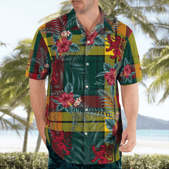 Clan MacMillan Old Modern Tartan Scottish Lion Hawaiian Shirt RG71 MacMillan Old Modern Tartan Tartan Hawaii Shirt   