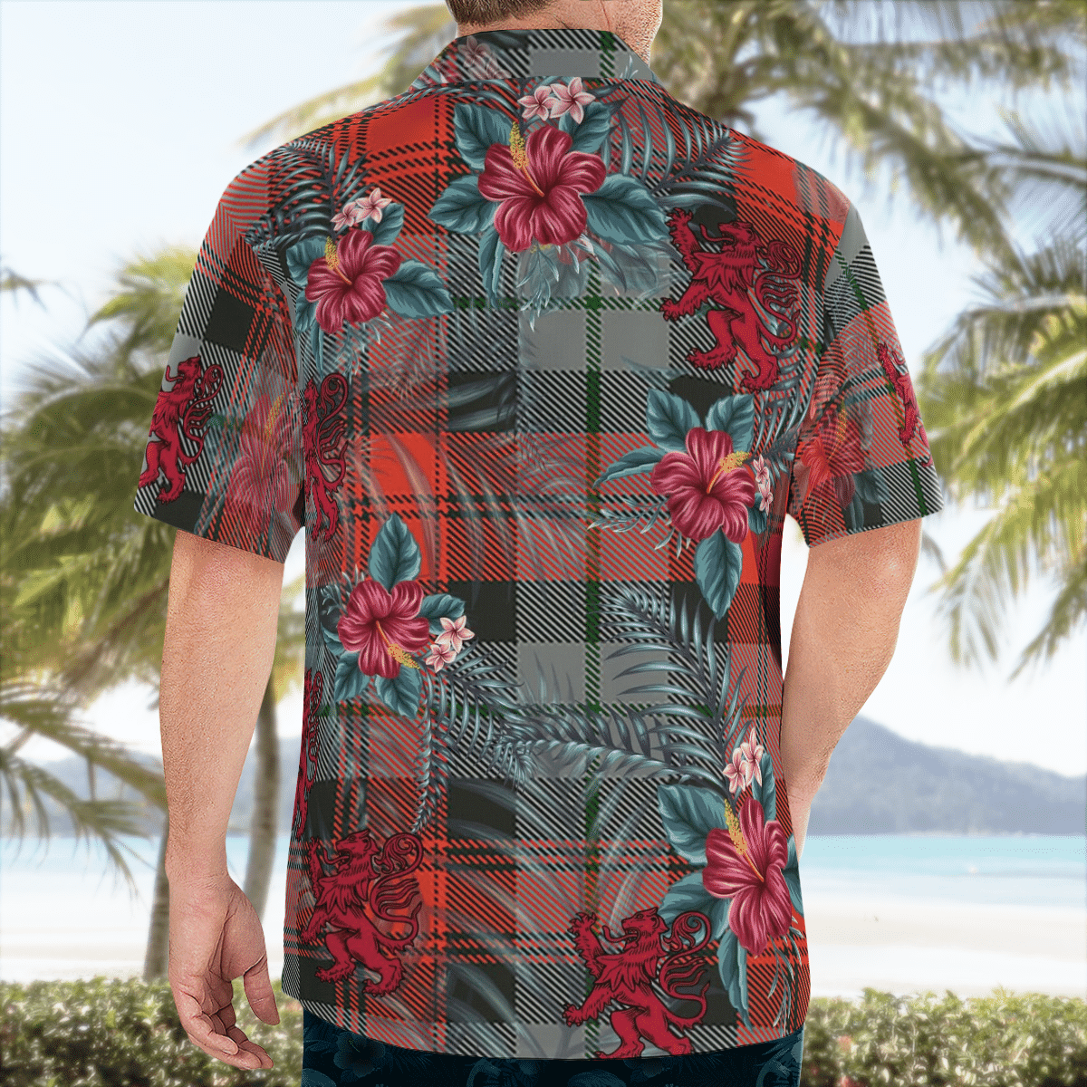 Clan MacLachlan Weathered Tartan Scottish Lion Hawaiian Shirt IW59 MacLachlan Weathered Tartan Tartan Hawaii Shirt   