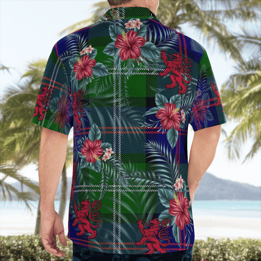 Clan MacThomas Modern Tartan Scottish Lion Hawaiian Shirt TA68 MacThomas Modern Tartan Tartan Hawaii Shirt   