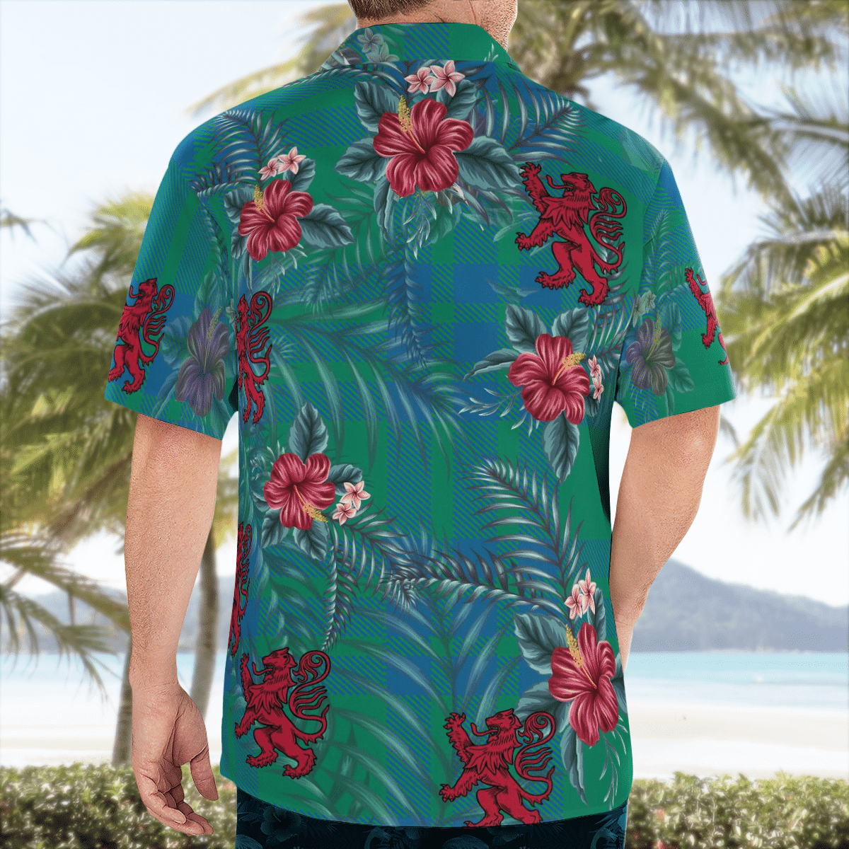 Clan Montgomery Ancient Tartan Scottish Lion Hawaiian Shirt TL36 Montgomery Ancient Tartan Tartan Hawaii Shirt   