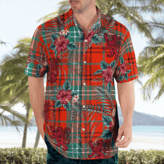 Clan Morrison Red Ancient Tartan Scottish Lion Hawaiian Shirt PX35 Morrison Red Ancient Tartan Tartan Hawaii Shirt   
