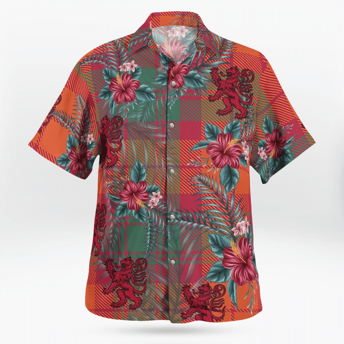 Clan MacNab Ancient Tartan Scottish Lion Hawaiian Shirt YK45 MacNab Ancient Tartan Tartan Hawaii Shirt   