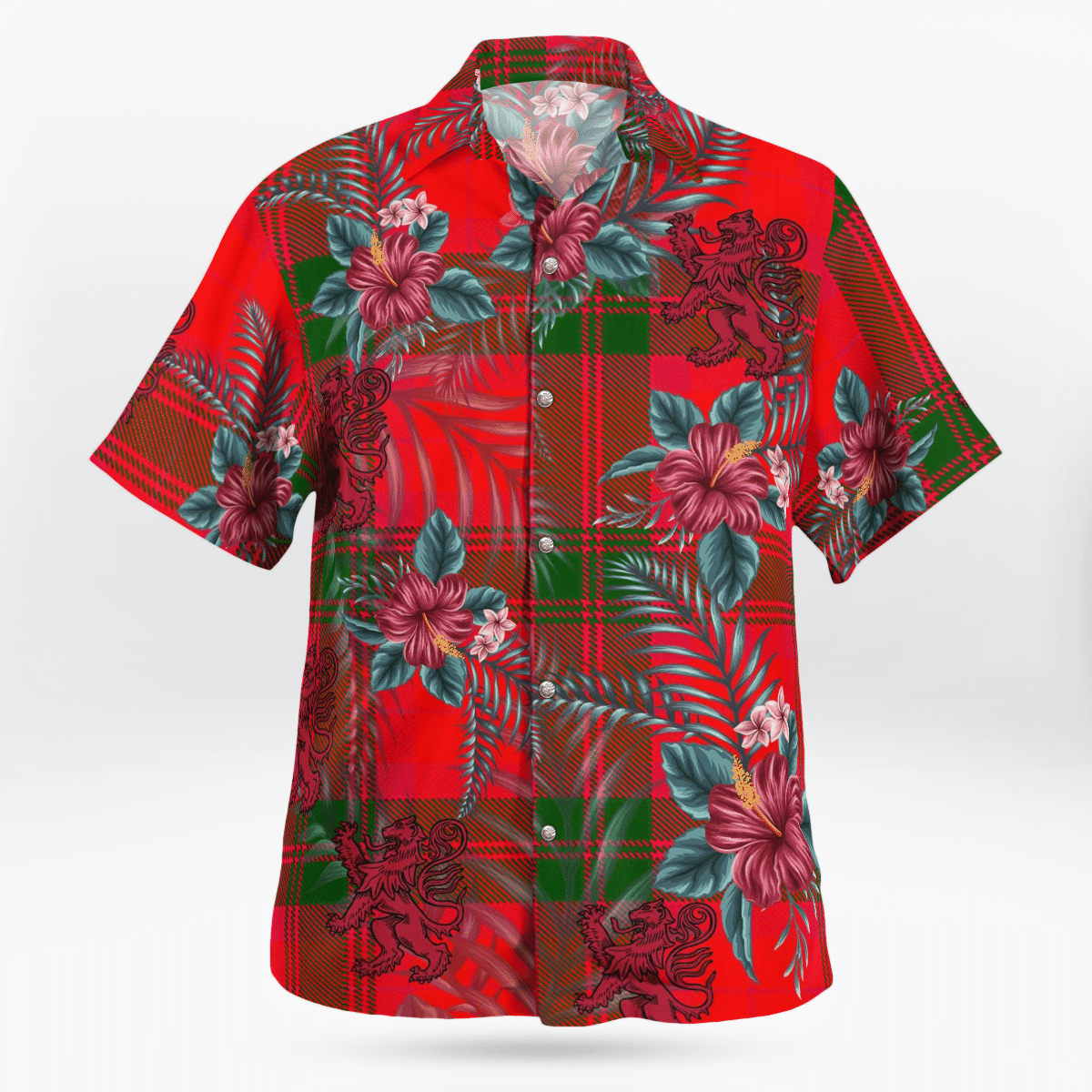 Clan MacNab Modern Tartan Scottish Lion Hawaiian Shirt BO22 MacNab Modern Tartan Tartan Hawaii Shirt   