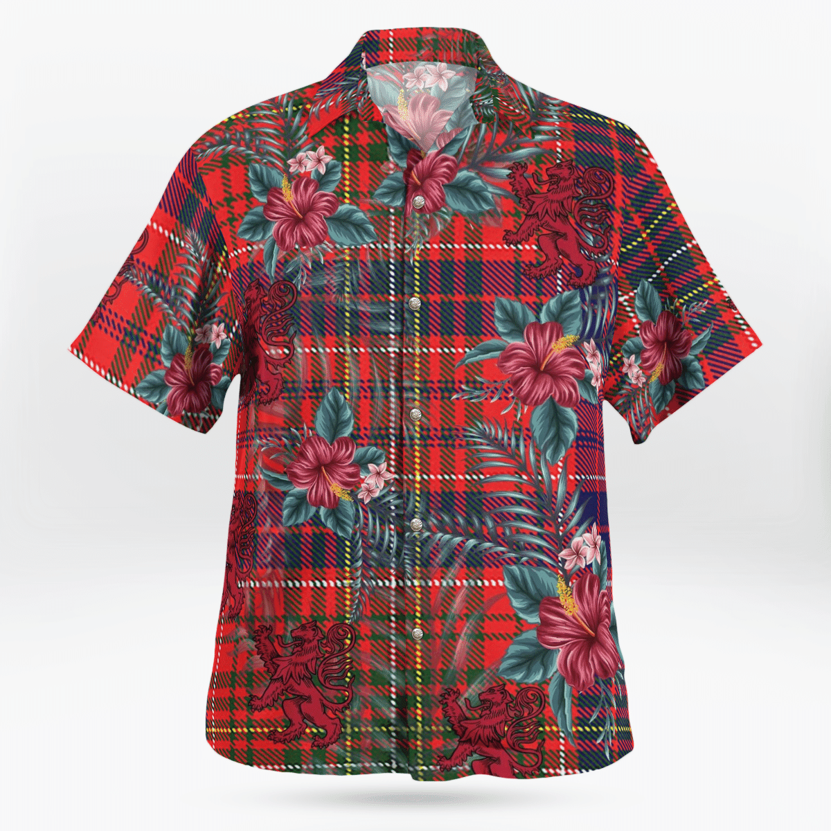 Clan Lumsden Modern Tartan Scottish Lion Hawaiian Shirt ZP83 Lumsden Modern Tartan Tartan Hawaii Shirt   