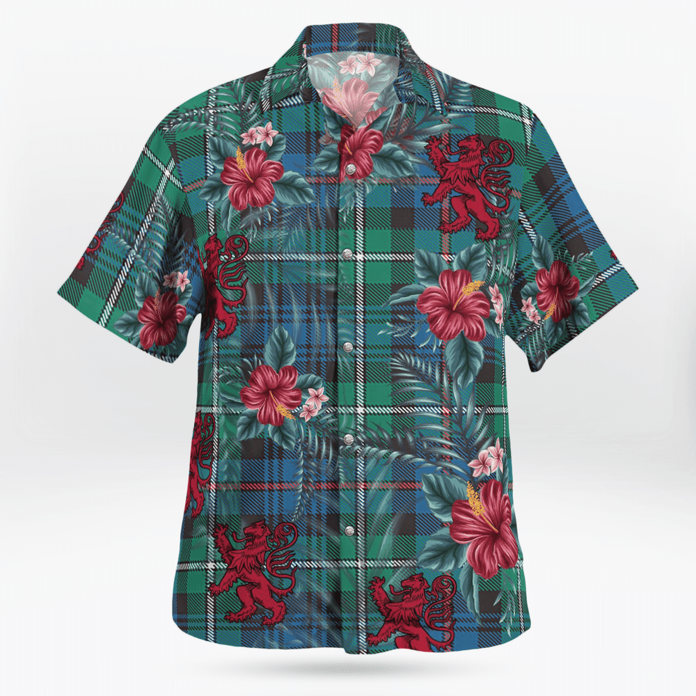 Clan MacKenzie Ancient Tartan Scottish Lion Hawaiian Shirt BU61 MacKenzie Ancient Tartan Tartan Hawaii Shirt   