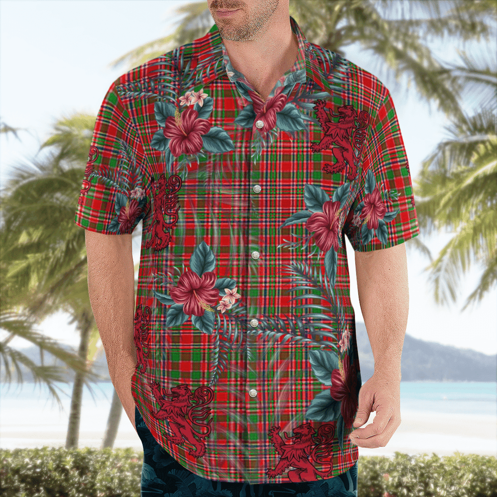 Clan MacAlister Tartan Scottish Lion Hawaiian Shirt WE87 MacAlister Tartan Tartan Hawaii Shirt   