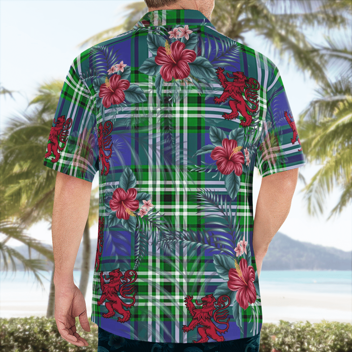 Clan Learmonth Tartan Scottish Lion Hawaiian Shirt OE16 Learmonth Tartan Tartan Hawaii Shirt   