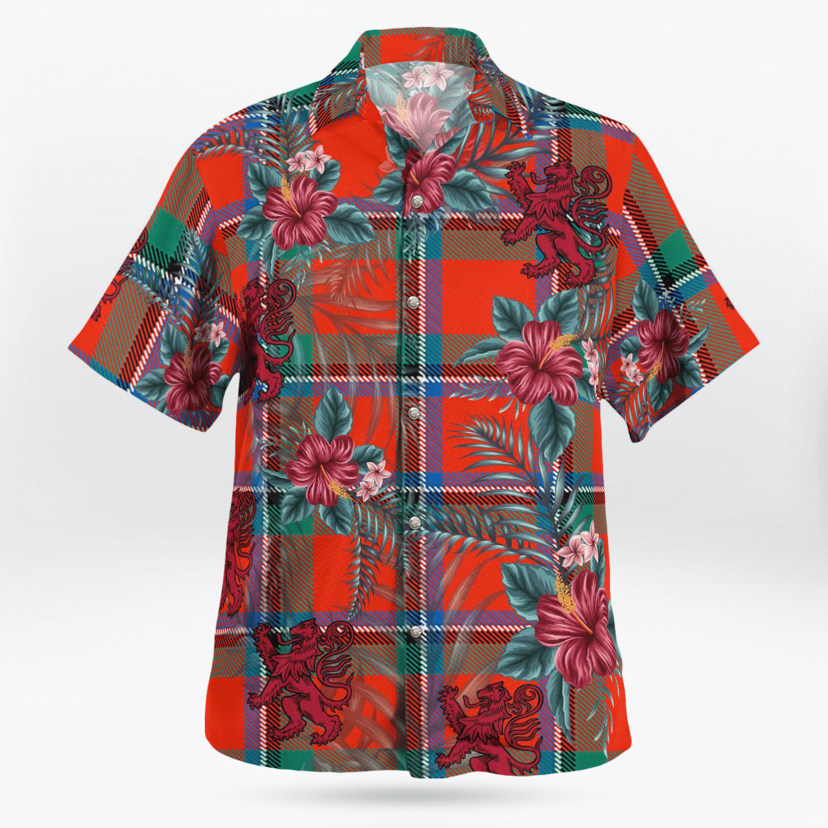 Clan Sinclair Ancient Tartan Scottish Lion Hawaiian Shirt WZ14 Sinclair Ancient Tartan Tartan Hawaii Shirt   